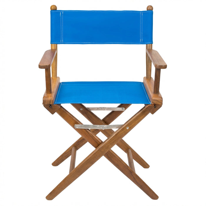 Silla de director Whitecap con fundas de asiento azules - Teca