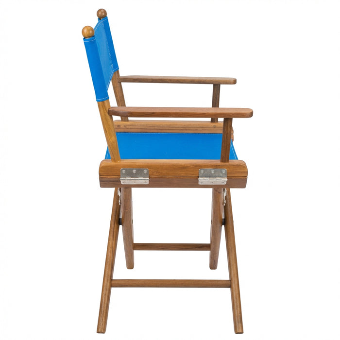 Silla de director Whitecap con fundas de asiento azules - Teca