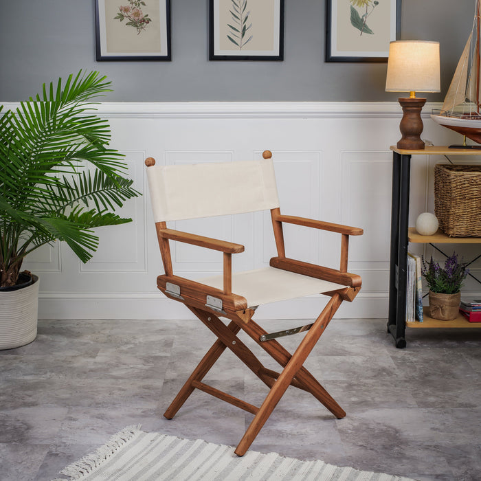Whitecap 60044 Silla de director con fundas de asiento naturales - Teca