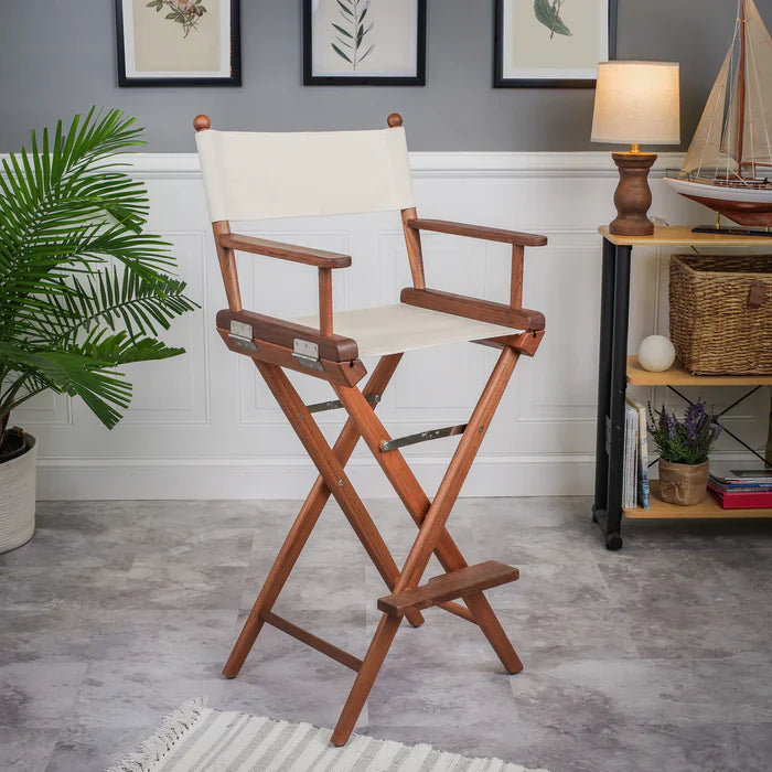 Whitecap 60048 Silla tipo capitán con fundas de asiento naturales - Teca