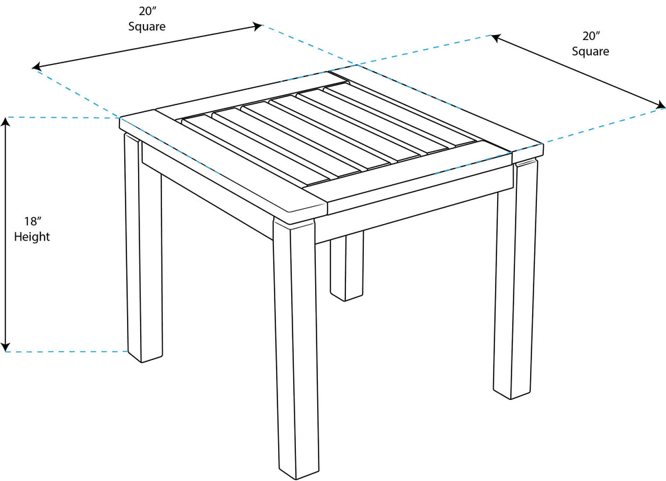 Whitecap WT60053 Briarwood Square Side Table