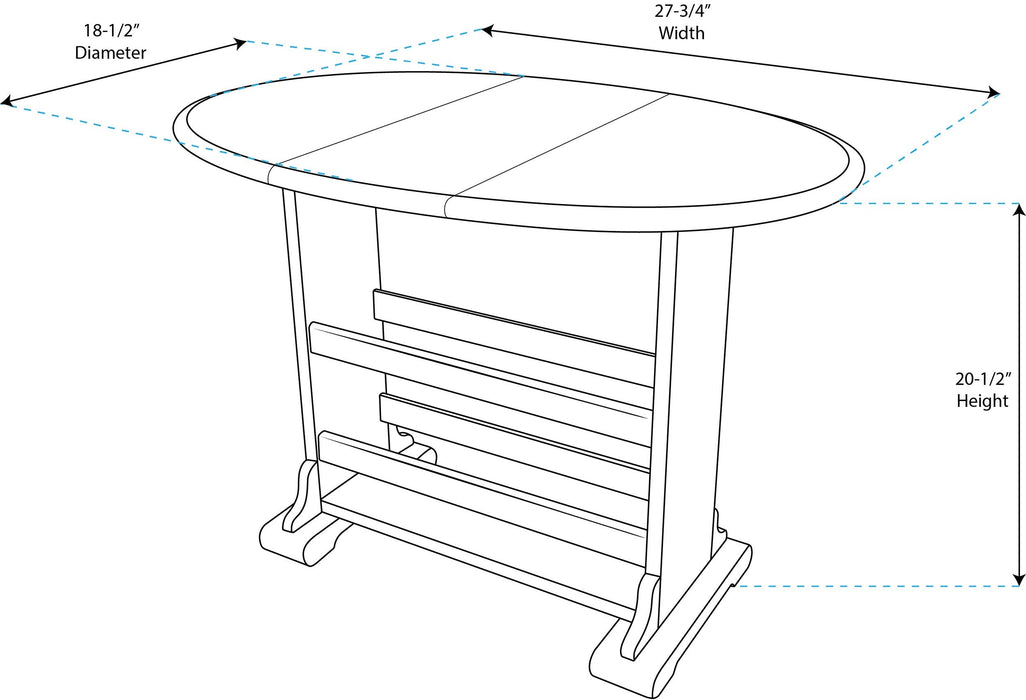 Whitecap 60055 Large Drop Leaf Table