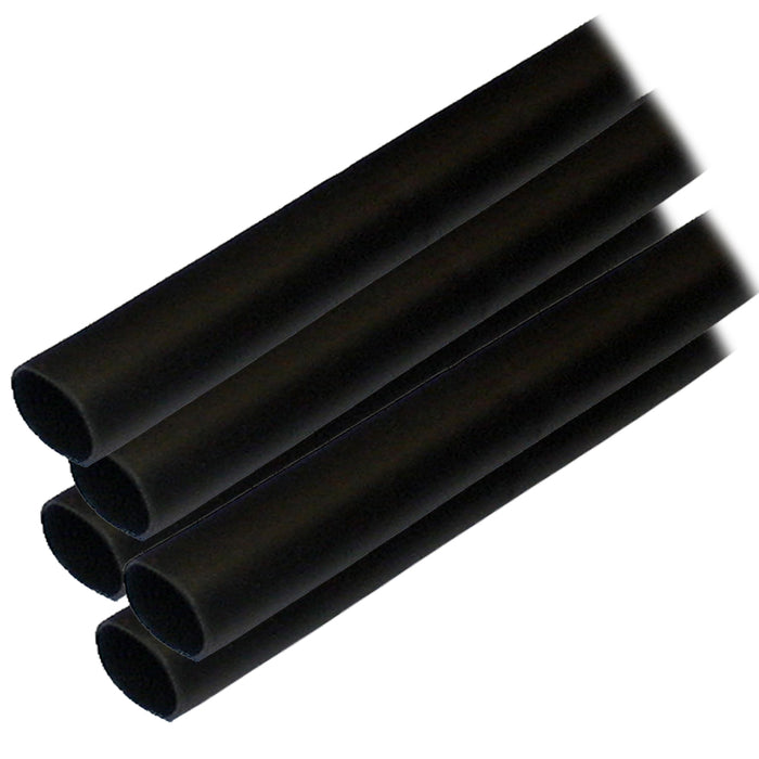 Tubo termorretráctil con revestimiento adhesivo Ancor (ALT) - 1/2" x 6" - Paquete de 5 - Negro