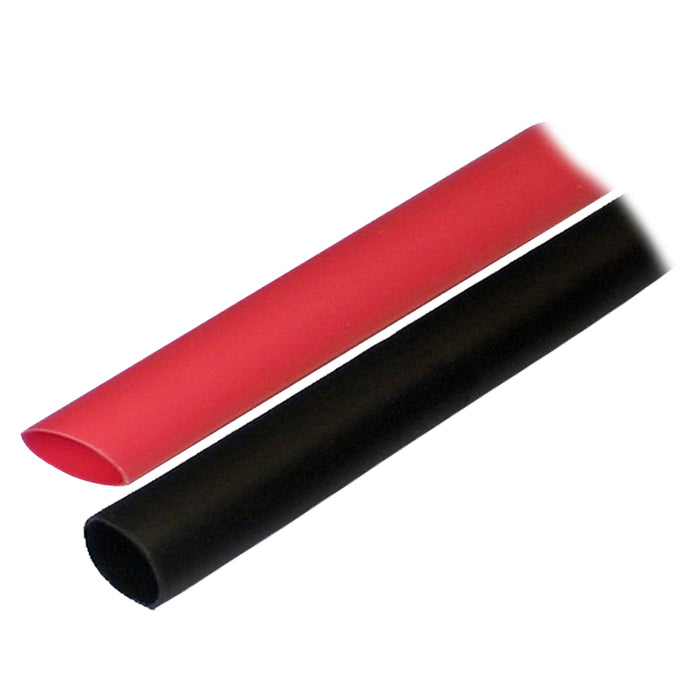 Tubo termorretráctil con revestimiento adhesivo Ancor (ALT) - 1/2" x 3" - Paquete de 2 - Negro/Rojo