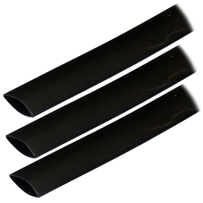 Tubo termorretráctil con revestimiento adhesivo Ancor (ALT) - 3/4" x 3" - Paquete de 3 - Negro
