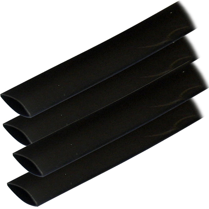 Tubo termorretráctil con revestimiento adhesivo Ancor (ALT) - 3/4" x 6" - Paquete de 4 - Negro