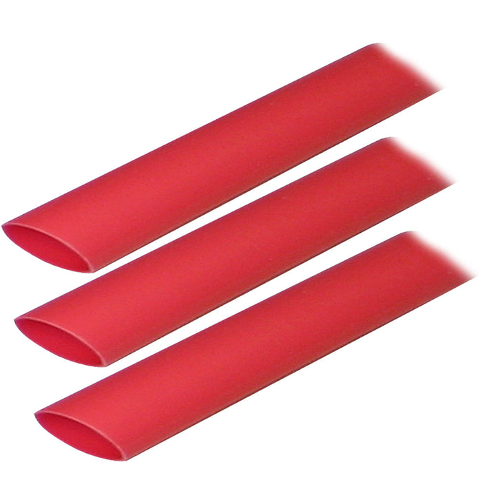 Tubo termorretráctil con revestimiento adhesivo Ancor (ALT) - 3/4" x 3" - Paquete de 3 - Rojo