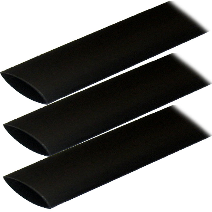 Tubo termorretráctil con revestimiento adhesivo Ancor (ALT) - 2,54 cm x 7,62 cm - Paquete de 3 - Negro