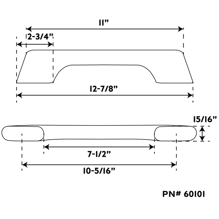 Whitecap 60101 Single Loop Handrail - 13"