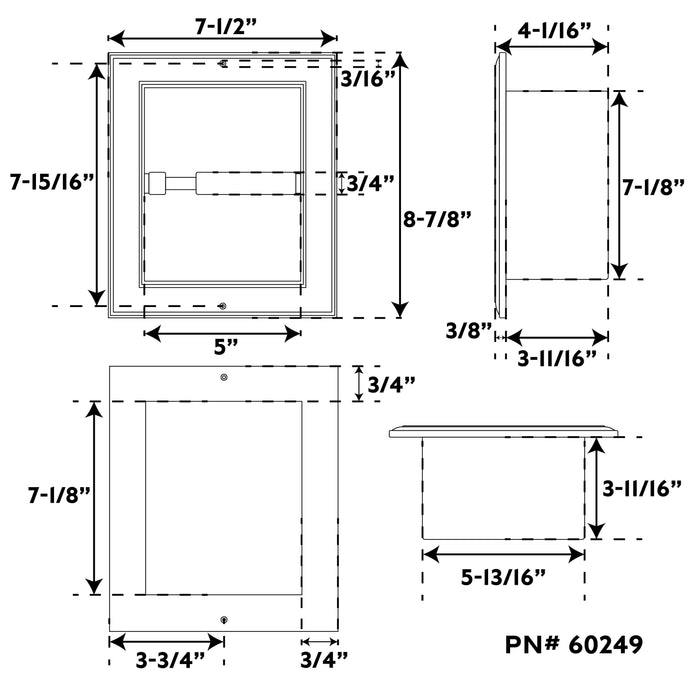 Whitecap 60249 Recessed Toilet Paper Holder