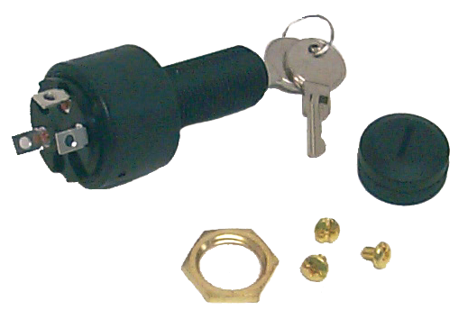 Sierra MP39200 Conventional 3 Position 1 1/8" Polyester 3 Screw Terminal 12V 15, Amp Ignition Starter Switch
