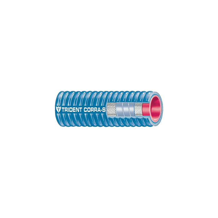 Trident Marine 252V2004 Blue Corrugated Silicone Exhaust Hose, 2" x 12'