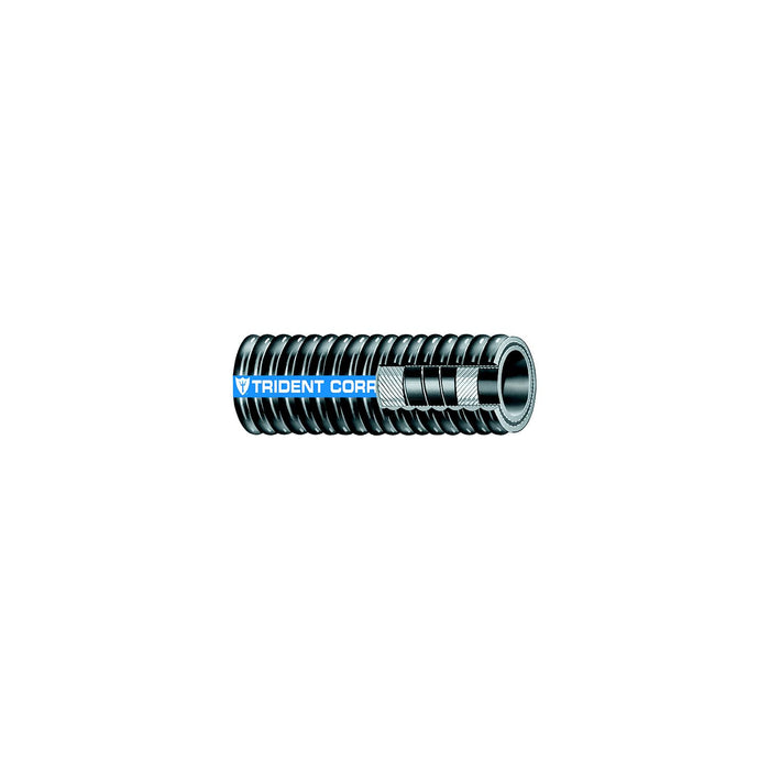 Trident Marine 252-1584 Trident Flex Corrugated Hardwall Exhaust Hose, 1-5/8" x 12.5'