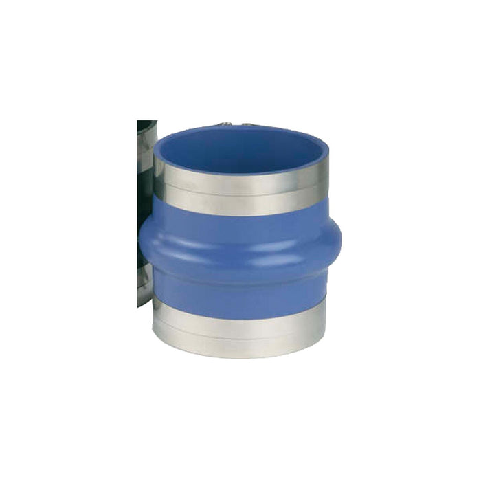 Trident Marine 270V5040-S/S Trident Blue Silicone "VHT" Single Hump Hose, w/T-Bolt Clamps, 5" to 4"