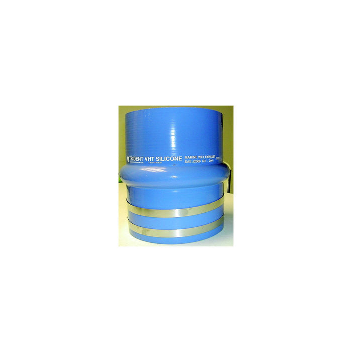 Trident Marine 272V3120-S/S Blue Silicone "VHT" Single Hump Hose w/T-Bolt Clamps, 3 1/2"