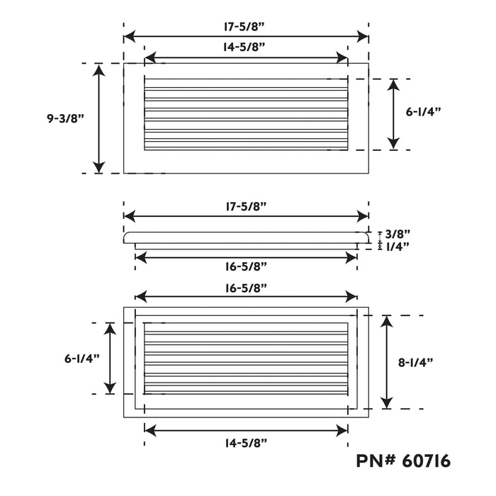 Whitecap Teak Louvered Insert - 9-3/8" x 18" x 3/4"