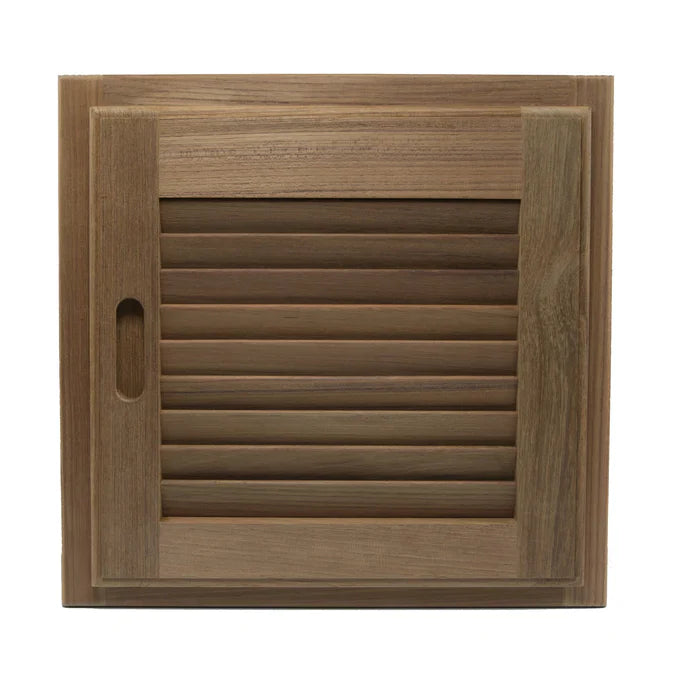 Whitecap Teak Louvered Door & Frame - Right Hand - 15" x 15"