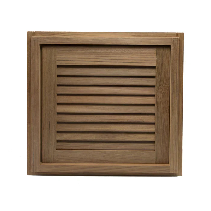Whitecap Teak Louvered Door & Frame - Right Hand - 15" x 15"