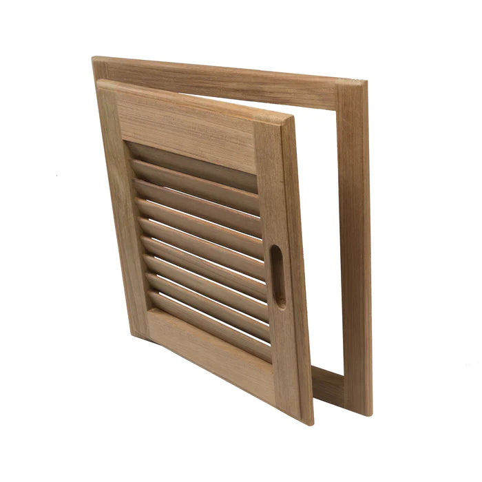 Whitecap Teak Louvered Door & Frame - Right Hand - 15" x 15"