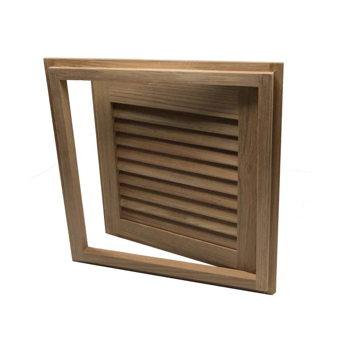Whitecap Teak Louvered Door & Frame - Right Hand - 15" x 15"