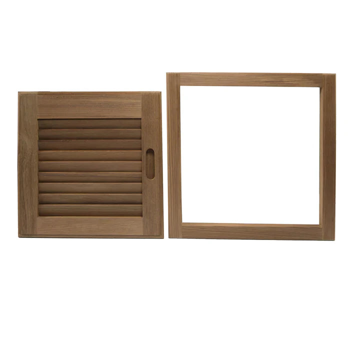 Whitecap Teak Louvered Door & Frame - Right Hand - 15" x 15"