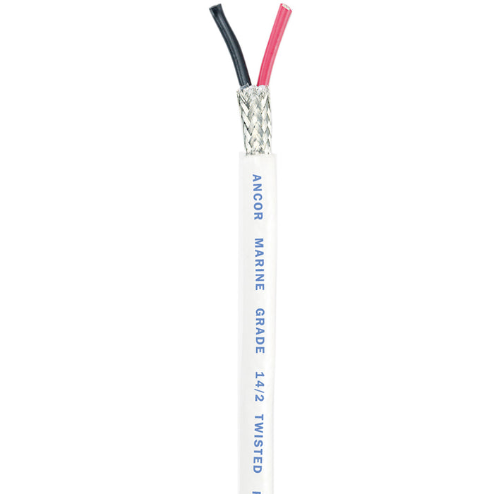 Par trenzado Ancor con blindaje - 14/2 AWG - Redondo - Rojo/Negro - 100'