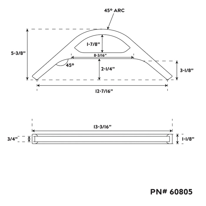 Whitecap 60805 3/4” Track Corner Cap/Hand Hold Bulkhead Molding