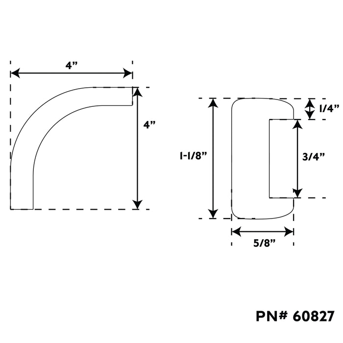 Whitecap 60827 3/4” Track Outside Corner Bulkhead Molding