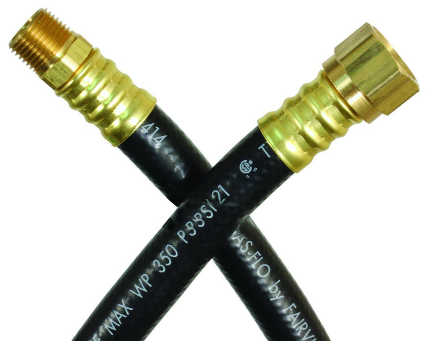 JR Products 07-31435 RV Rubber LP Supply Hose w/ 1/2" Female SAE & 3/8" Male, Pipe Ends
