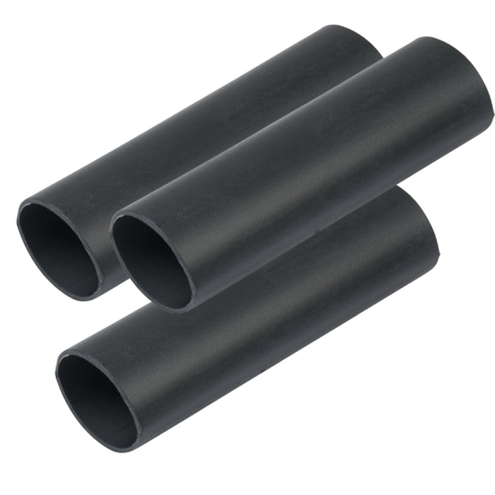 Tubo termorretráctil de pared gruesa Ancor - 3/4" x 3" - Paquete de 3 - Negro
