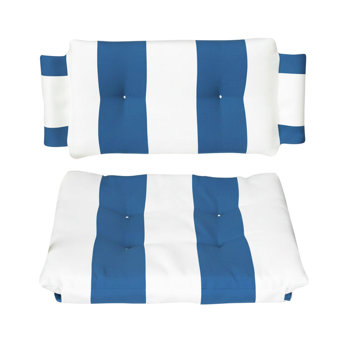 Whitecap 61040 Premium Grade Teak Newport Folding Director's Chair with Cabana Regatta Sunbrella Fabric Seat Cushions