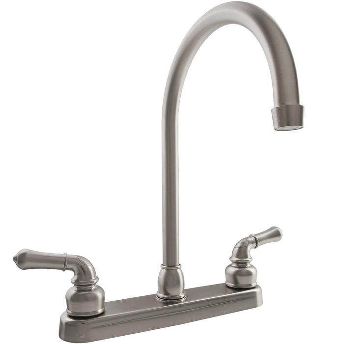 Dura Faucet DF-PK330HC-SN J-Spout Kitchen Faucet, Satin Nickel