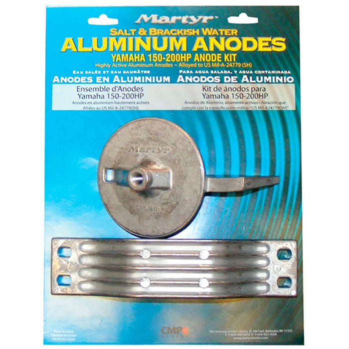 Martyr CMY150KITM Anode Kit For Yamaha 150-200 HP Outboards, Contains 1-6G54525101, 1-6J94537101 and Hardware