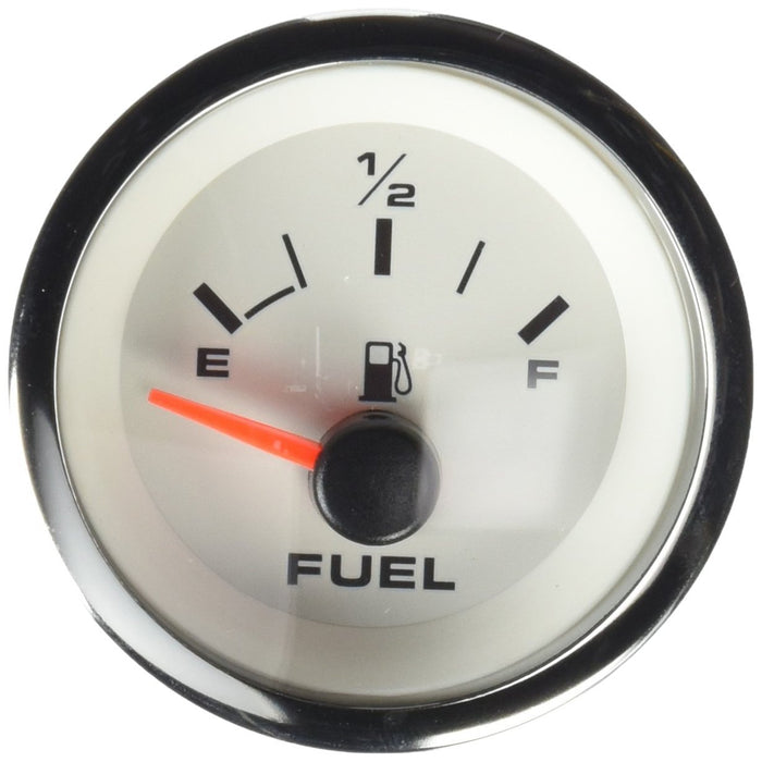 Sierra 62551P White Premier Pro Series 2" SS Fuel Gauge & Requires "F" Sender, Code