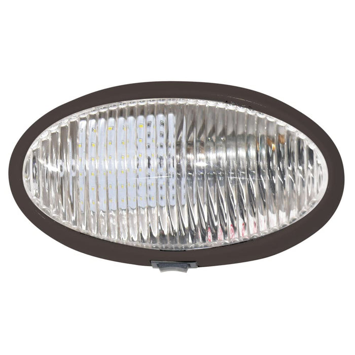 Valterra DG71259VP Oval Porch Light w/Switch, Black w/Clear Lens
