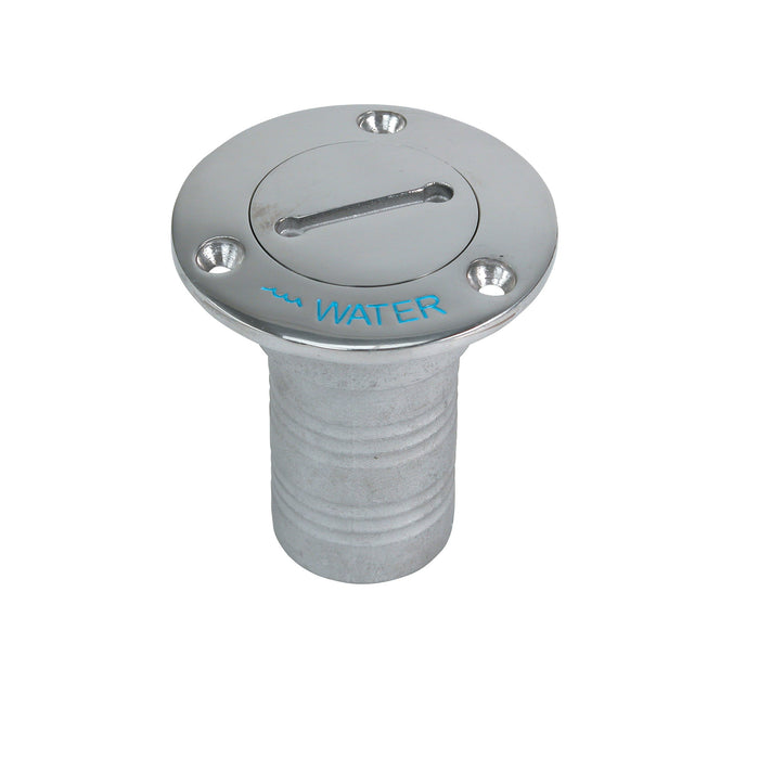 Whitecap 90 Degree Hose Deck Fill With Key 6123 6124 6125 6126 6129 Gas Diesel Water Waste Oil 3 Inch Flange 1-1/2 Inch Hose