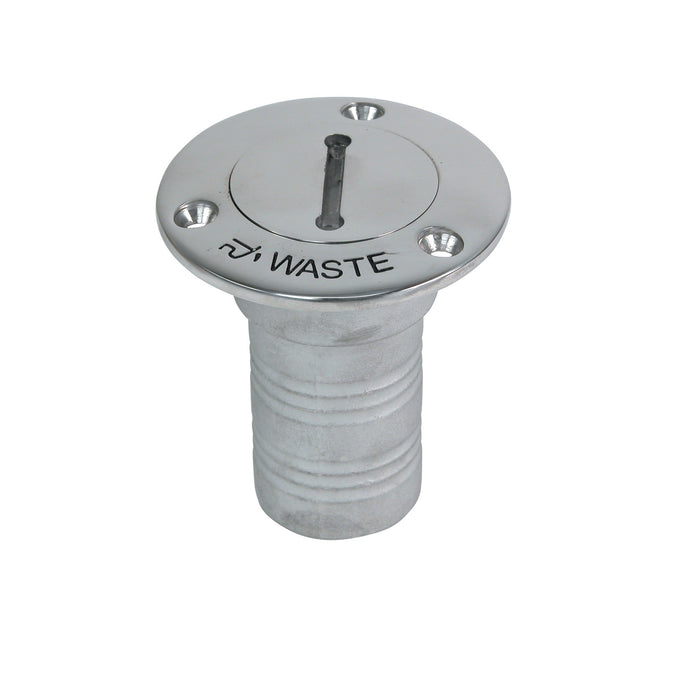 Whitecap 90 Degree Hose Deck Fill With Key 6123 6124 6125 6126 6129 Gas Diesel Water Waste Oil 3 Inch Flange 1-1/2 Inch Hose