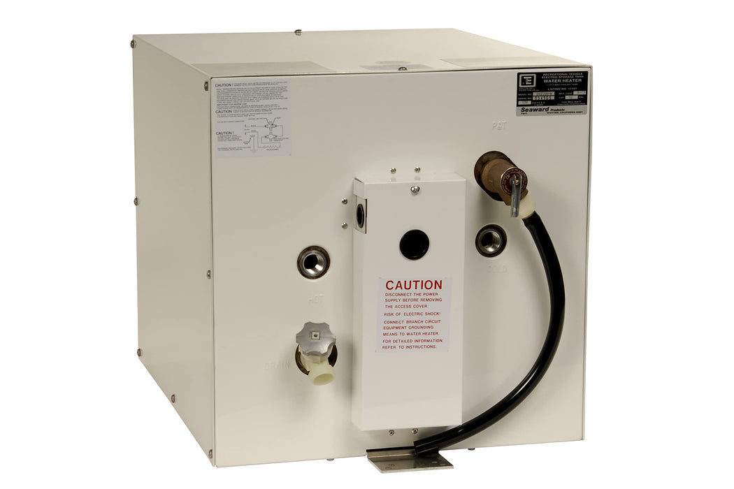 Whale S1100W Seaward Water Heater, 120V AC 11 Gallon, w/Rear Heat Exchanger, White Epoxy Coated Aluminum