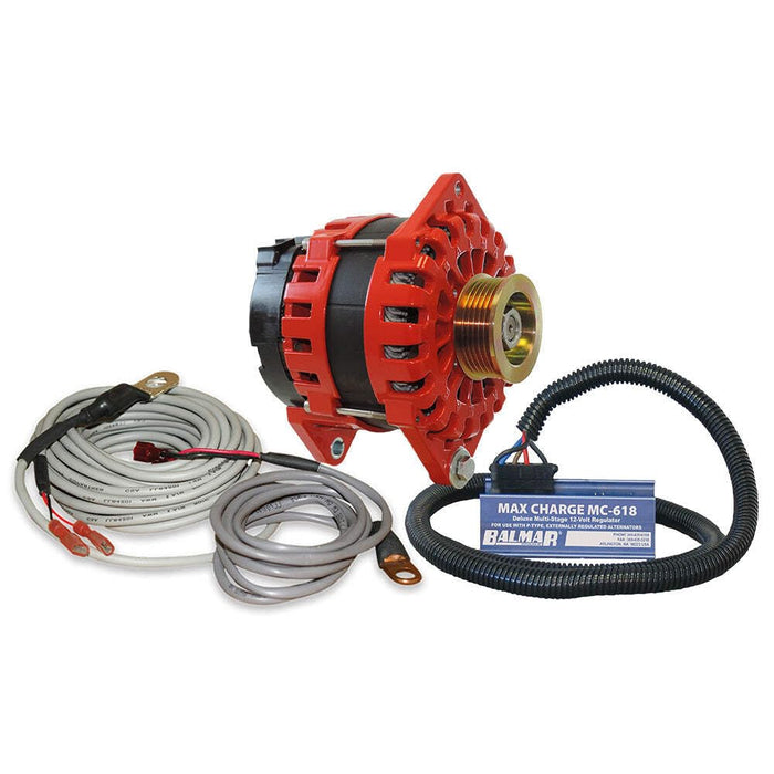 Balmar XT-CR-250-K6-KIT Alternator 250 AMP Kit 12V 3.15" Dual Ft Saddle K6, Pulley Regulator & Temp Sensor