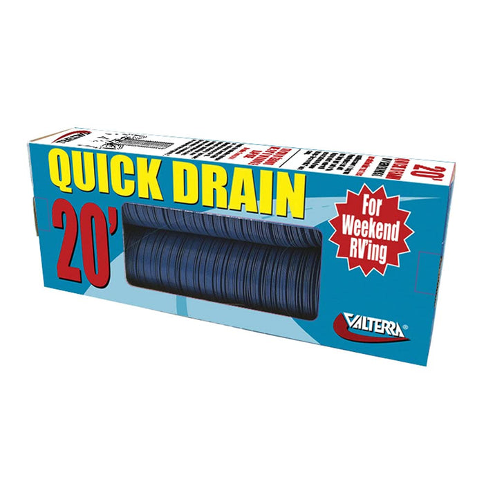 Valterra D04-0046 Blue Quick Drain 3" x 20' RV 8 Mil Sewer Hose, Boxed