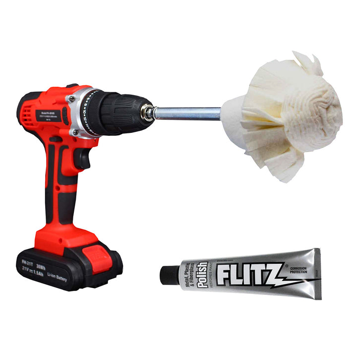 Flitz SM 10250-50 Buff Ball Super Mini 2" White w/1.76oz Tube Polish