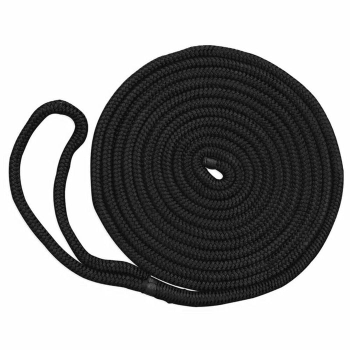 New England Ropes 50542000035 Double Braided Dockline, 5/8" x 35' Black