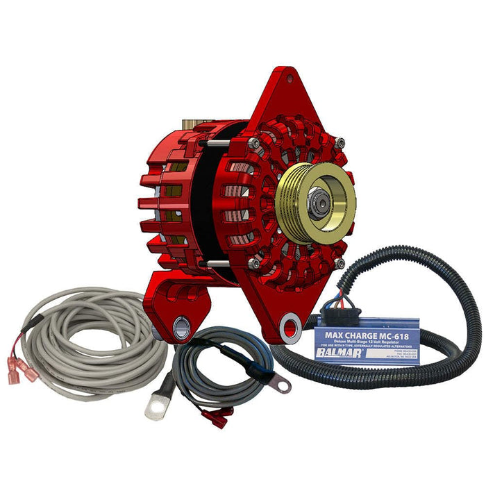 Balmar XT-DF4-170-K6-KIT Alternator 170 AMP Kit 12V 4" Dual Ft Saddle K6 Pulley, Regulator & Temp Sensor