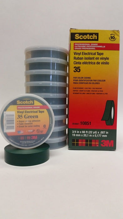 3M 10851 #35 Vinyl Elect Tape 3/4 Green