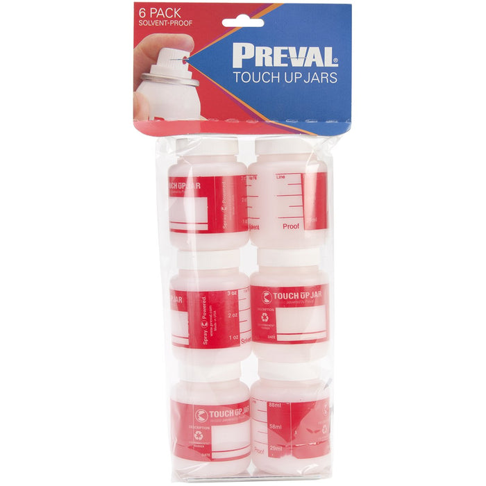 Preval 0271-1 Touch Up Jars, 3 Oz. 6Pk