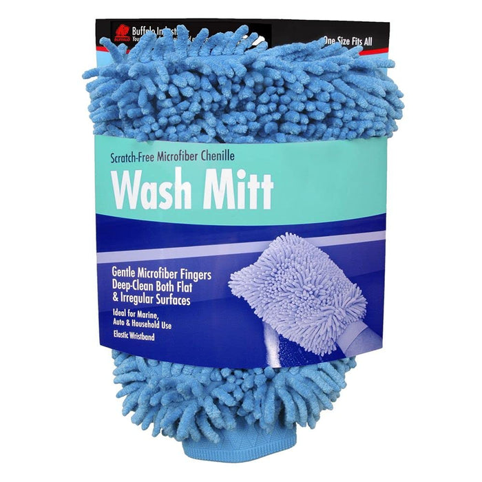 Buffalo Rags 68573 Microfiber Blue Chenille Wash Mitt