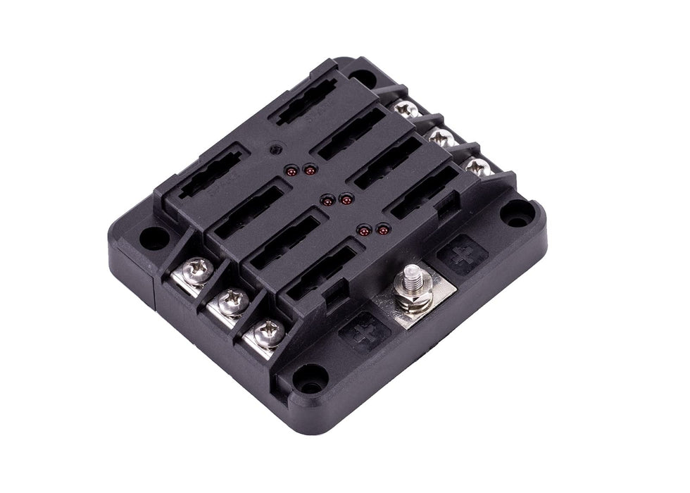 Sierra FS40800 408 Series Fuse Block W/Cover, 6-Gang