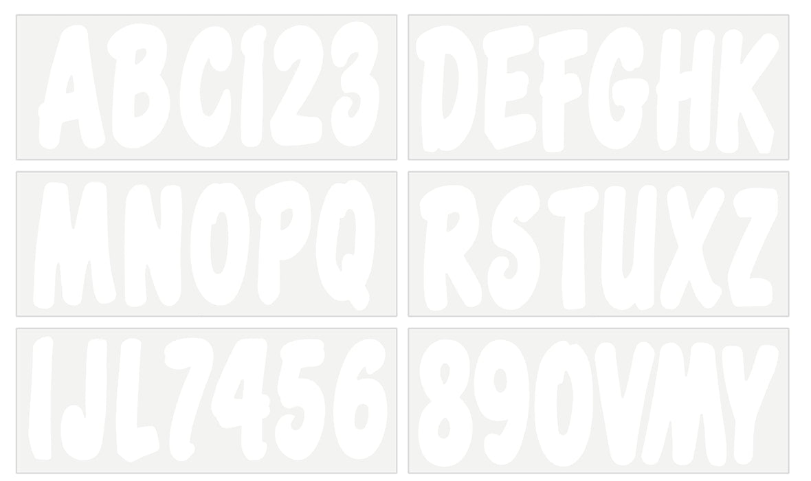 Hardline Products WHI200EC Registration Kit, Solid Color, Cursive Font (Includes 4 Sets of 3" A-Z, 0-9)