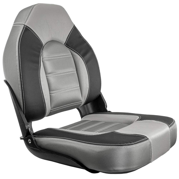 Springfield 1061063-B Skipper Premium High Back Fold Down Seat, Charcoal/Gray