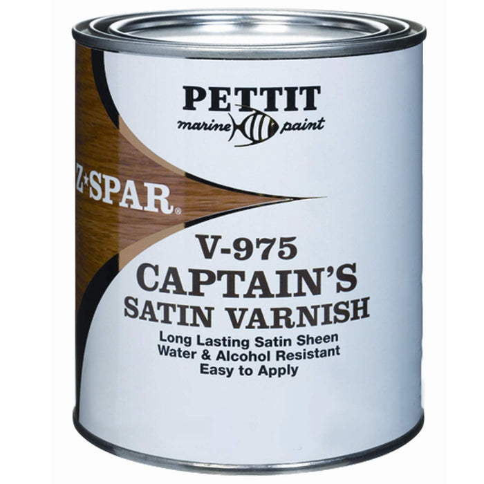 Pettit 8797508 V975Q Captain's Satin Sheen Varnish, Qt., 6/case